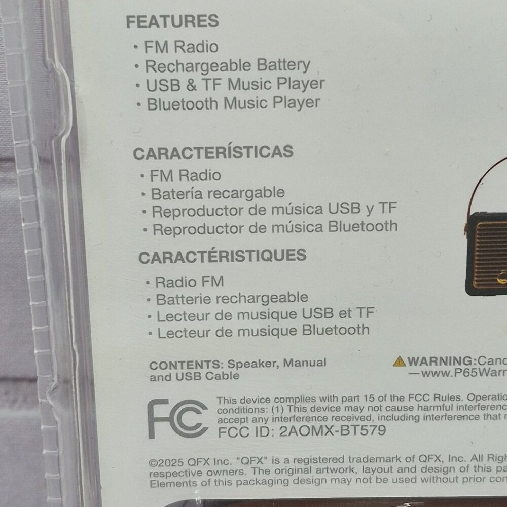 QFX VTG Throwback Bluetooth & FM Rechargeable Retro Radio - Picture 7 of 8